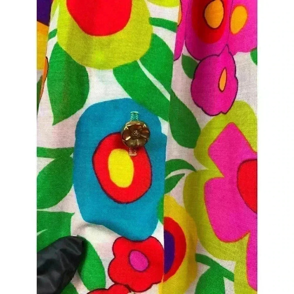 Vtg 70's Georgie Keyloun Maxi Dress Floral Bright Button Front Hippie Women's M - Picture 15 of 15